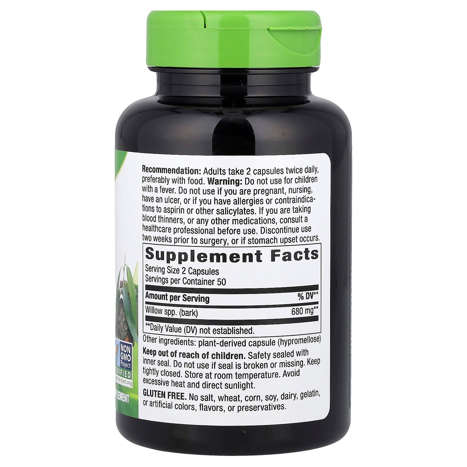 Nature's Way, Willow Bark, 100 Vegan Capsules (340 mg per Capsule) - Image 2