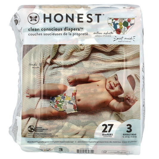 The Honest Company, Clean Conscious Diapers™, Size 3, 16-28 lbs, Cactus Cuties, 27 Diapers - Image 1