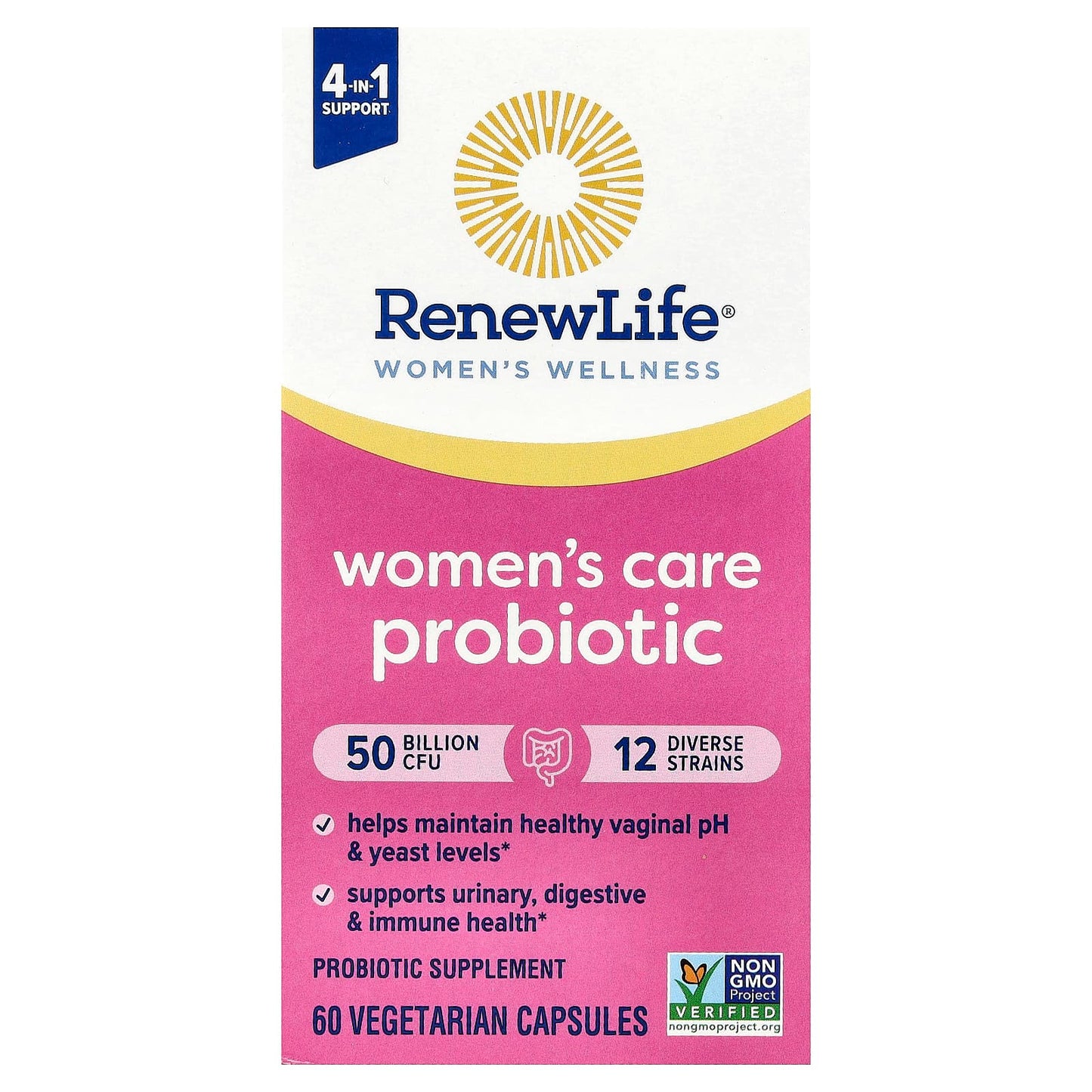 Renew Life, Women's Care Probiotic, 60 Vegetarian Capsules - Image 1