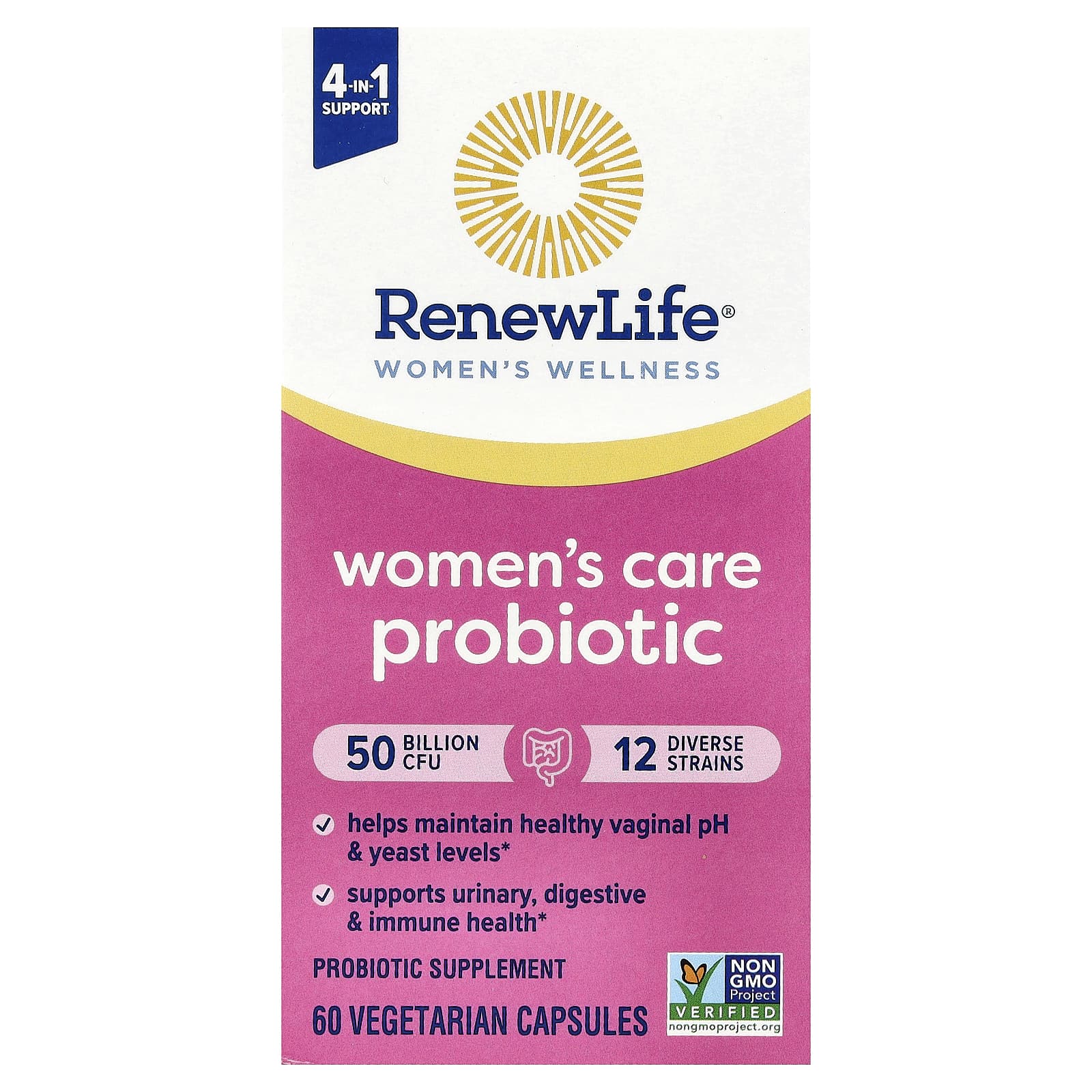 Renew Life, Women's Care Probiotic, 60 Vegetarian Capsules - Image 1