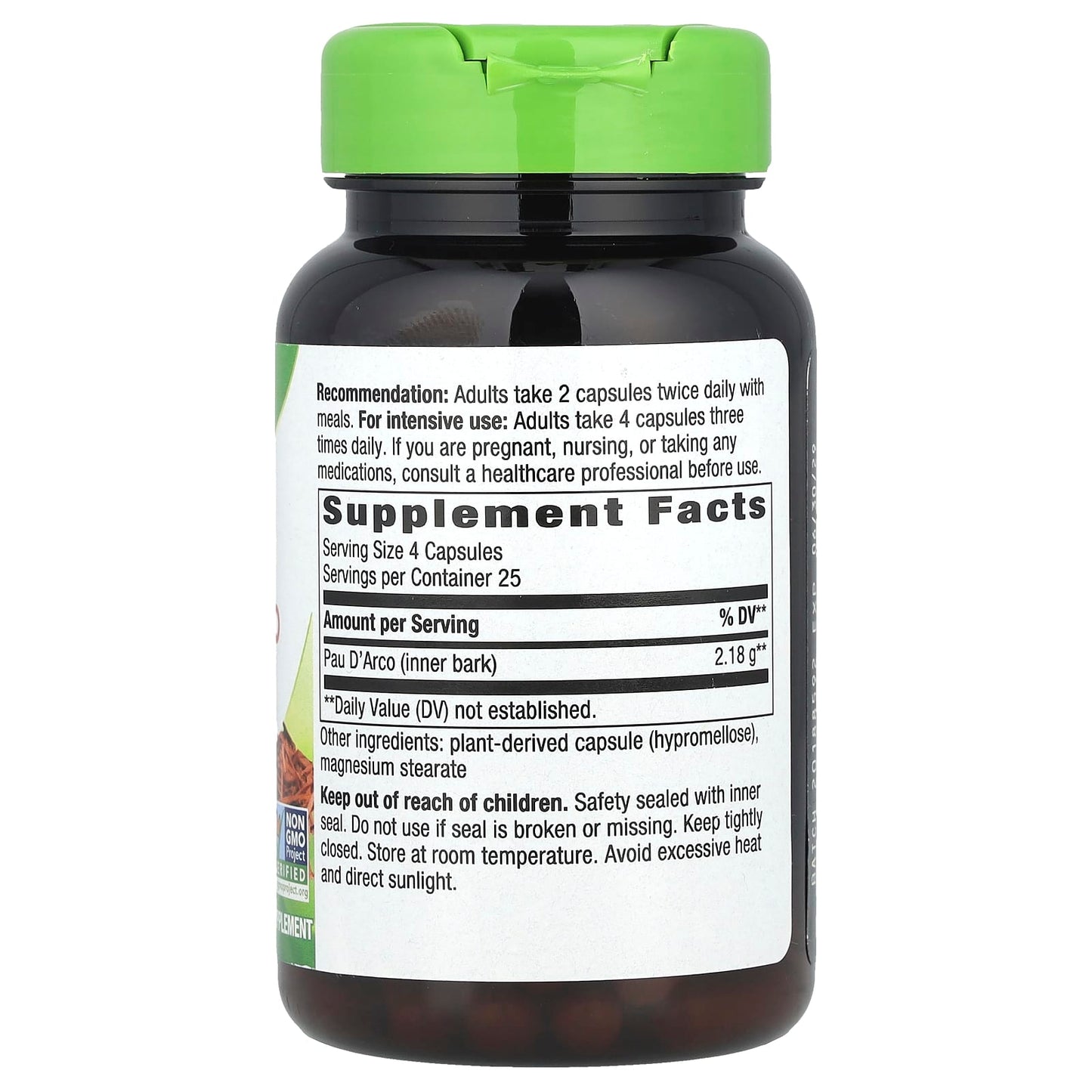 Nature's Way, Pau D'Arco Inner Bark, 2,180 mg, 100 Vegan Capsules (545 mg per Capsule) - Image 2
