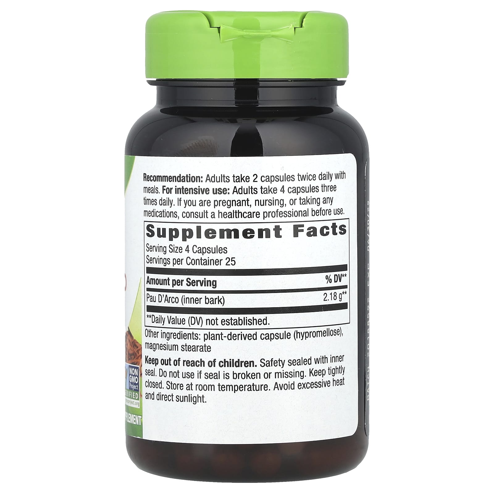 Nature's Way, Pau D'Arco Inner Bark, 2,180 mg, 100 Vegan Capsules (545 mg per Capsule) - Image 2