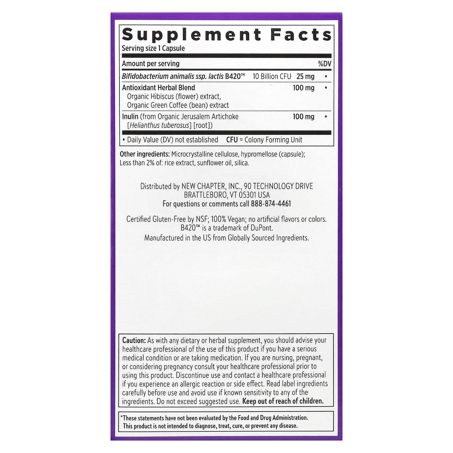 New Chapter, Daily Dual Biotic, Probiotic + Prebiotic, 60 Vegan Capsules - Image 2