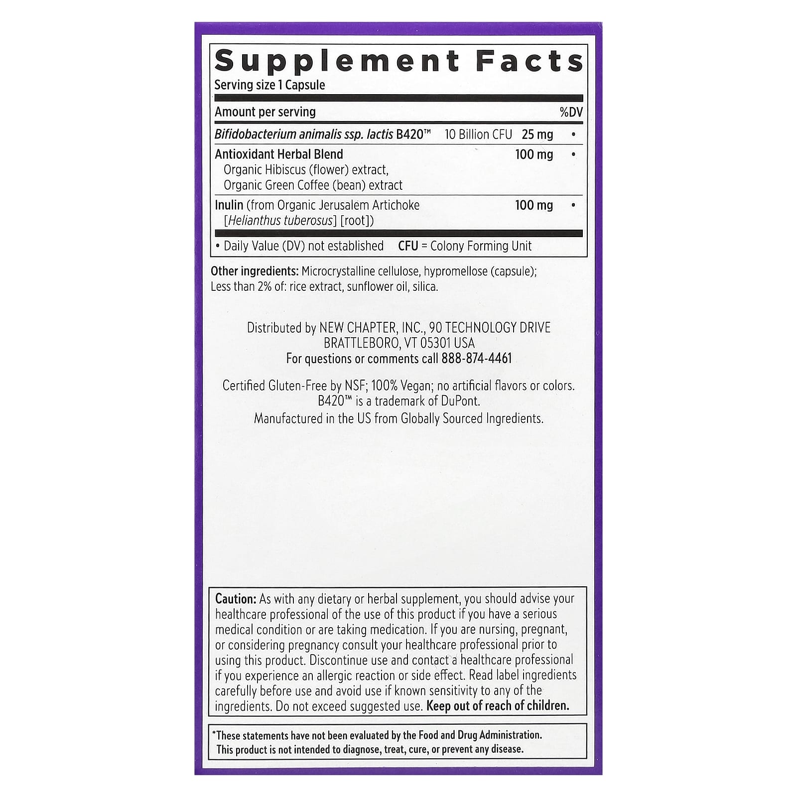 New Chapter, Daily Dual Biotic, Probiotic + Prebiotic, 60 Vegan Capsules - Image 2
