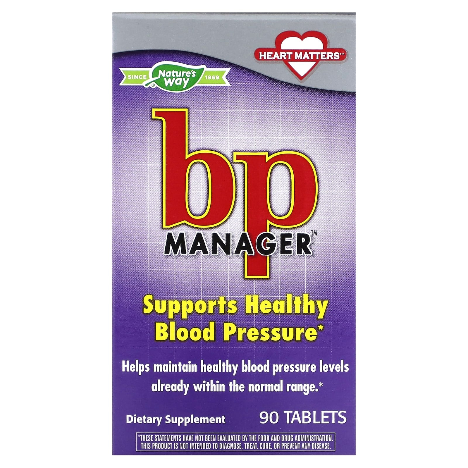 Nature's Way, BP Manager, 90 Tablets - Image 1