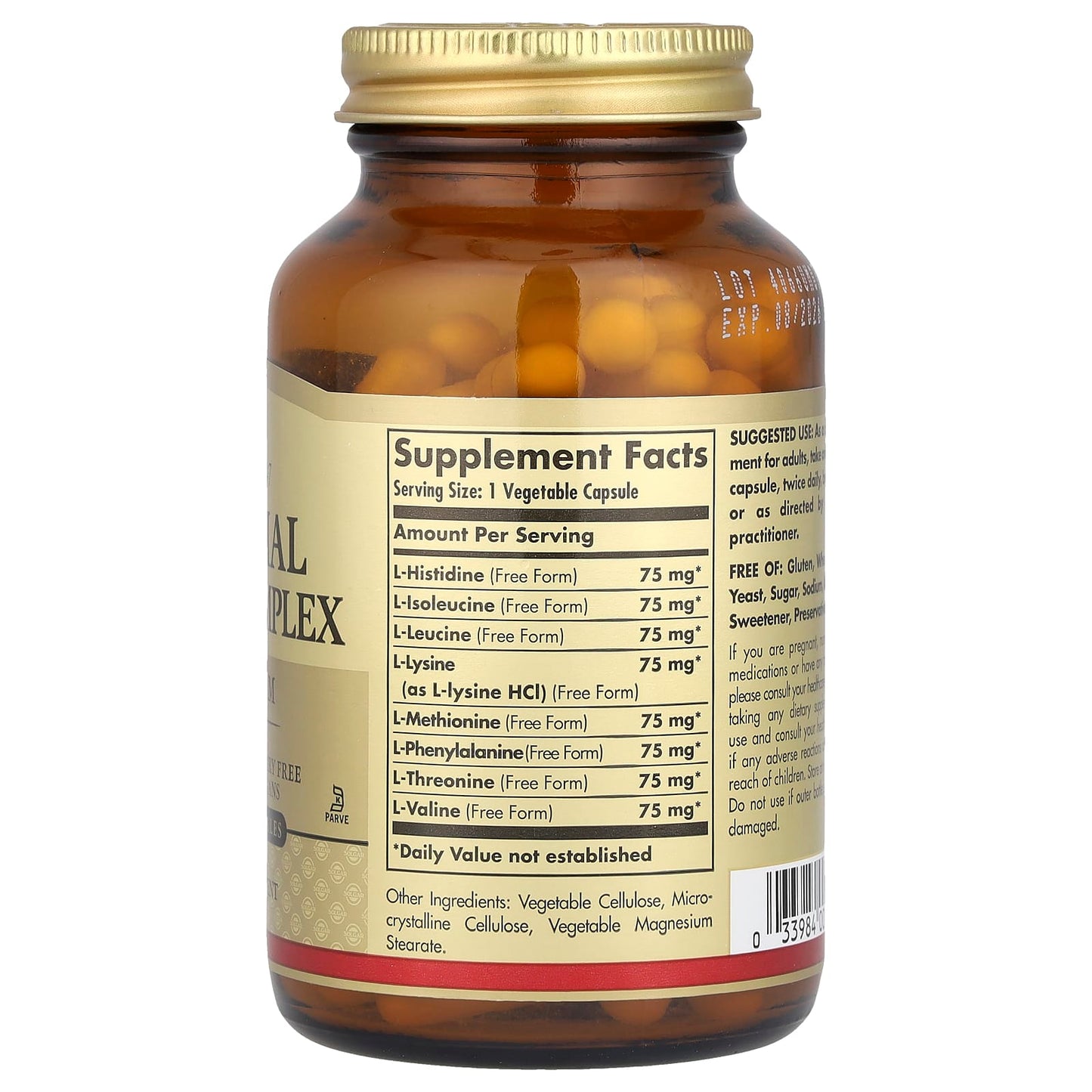 Solgar, Essential  Amino Complex, 90 Vegetable Capsules - Image 2