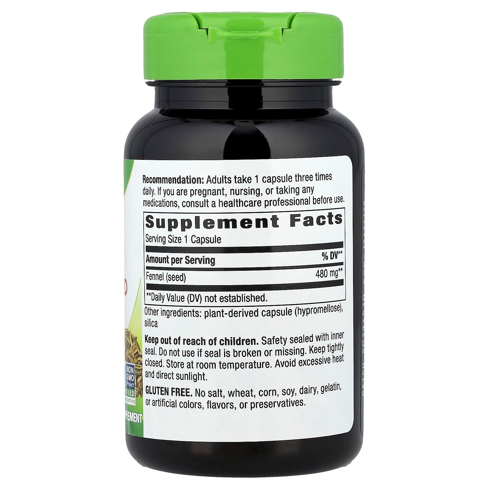 Nature's Way, Fennel Seed, 480 mg, 100 Vegan Capsules - Image 2
