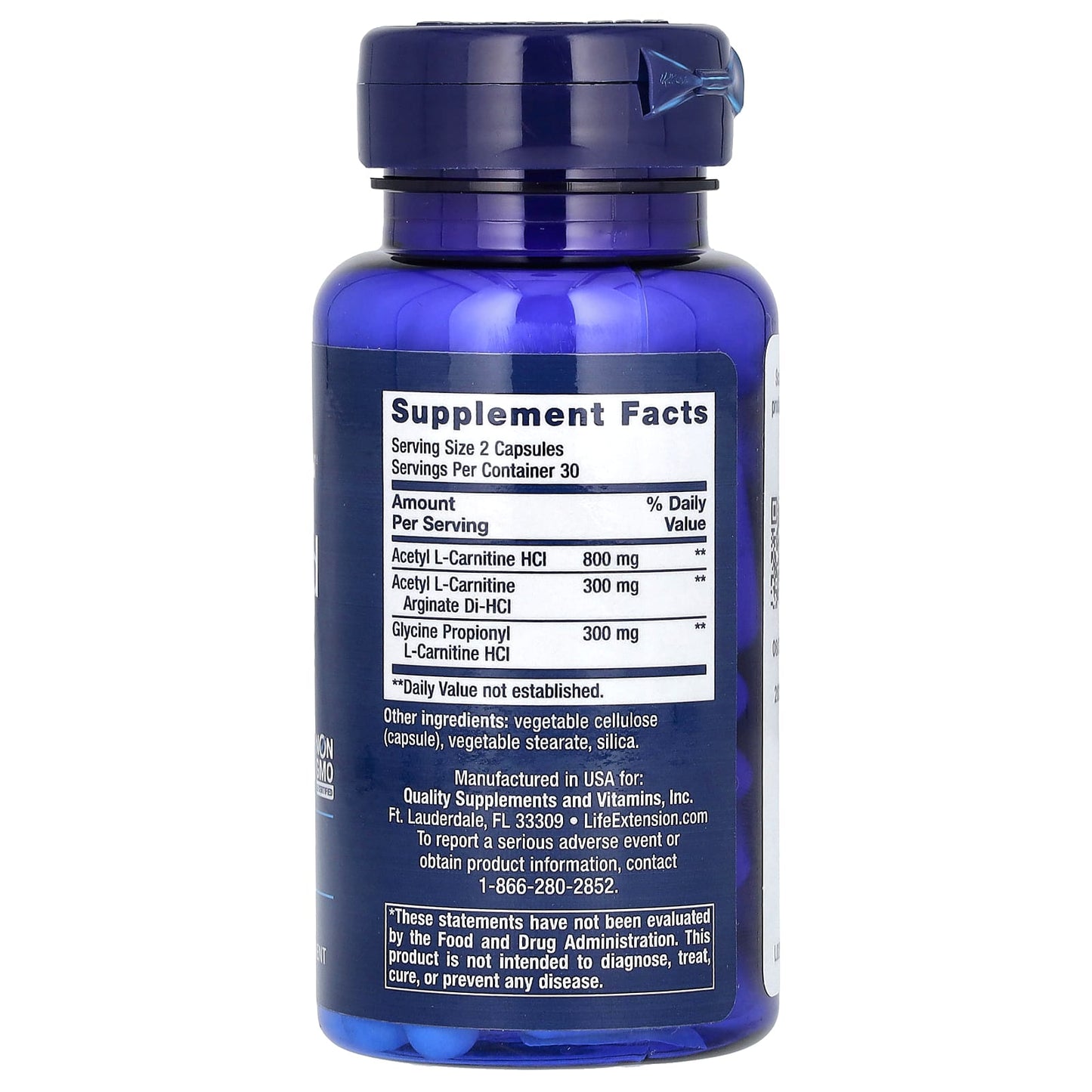 Life Extension, Optimized Carnitine, 60 Capsules