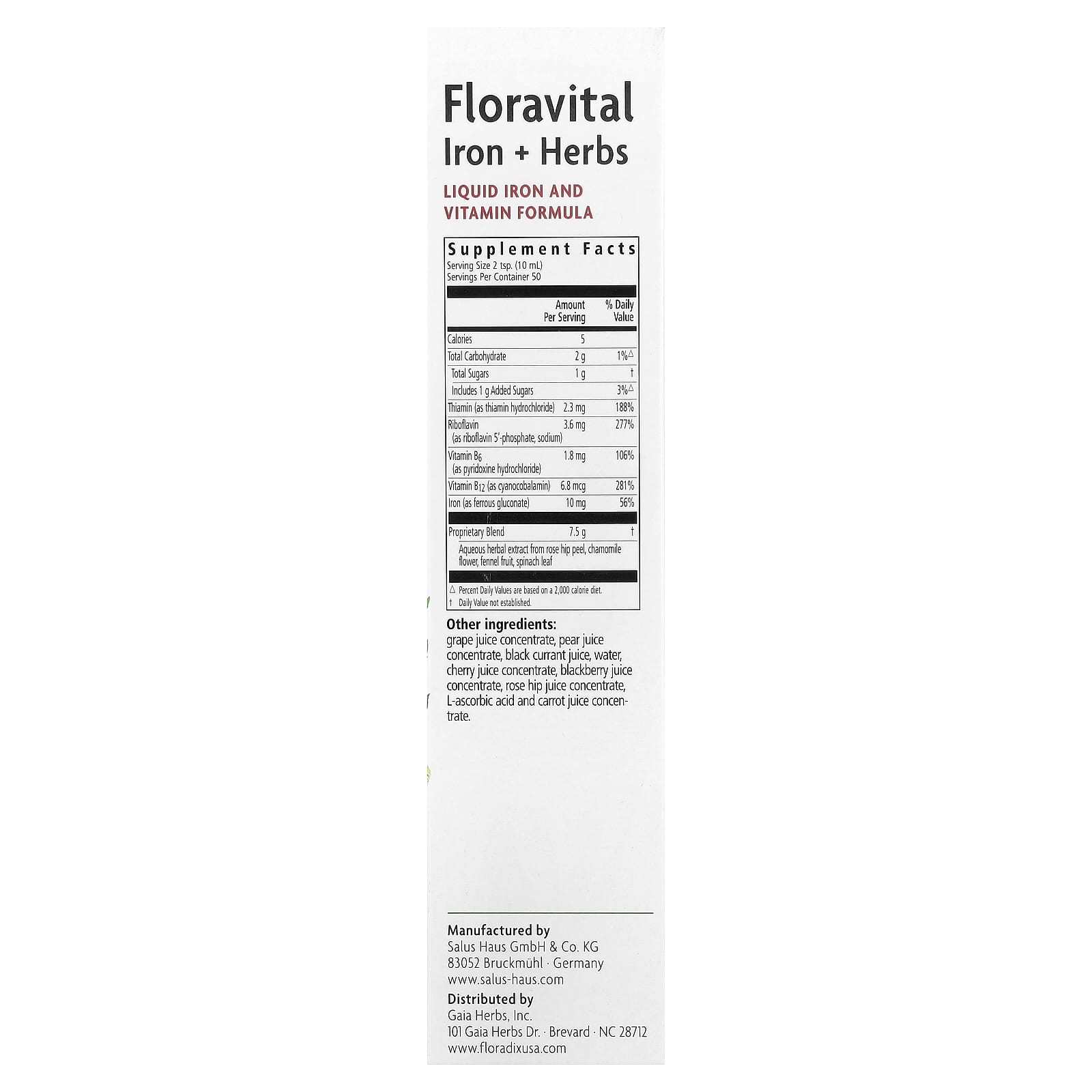 Floradix Floravital Iron & Herbs Supplement - Gluten-Free & Vegan - Image 2