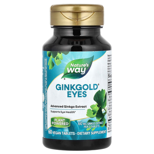 Nature's Way, Ginkgold Eyes, 60 mg, 60 Vegan Tablets (30 mg per Tablet) - Image 1
