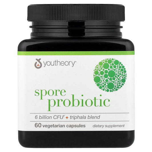 Youtheory, Spore Probiotic + Triphala Blend, 60 Vegetarian Capsules - Image 1