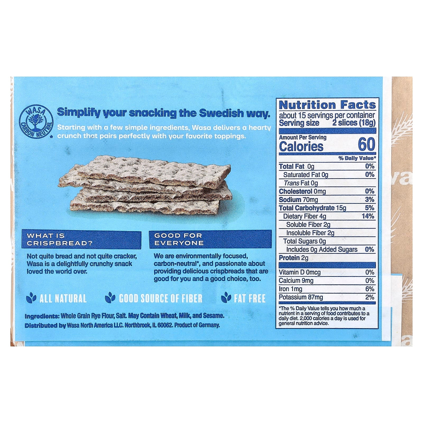 Wasa Flatbread, Crispbread, Light Rye, 9.5 oz (270 g) - Image 2