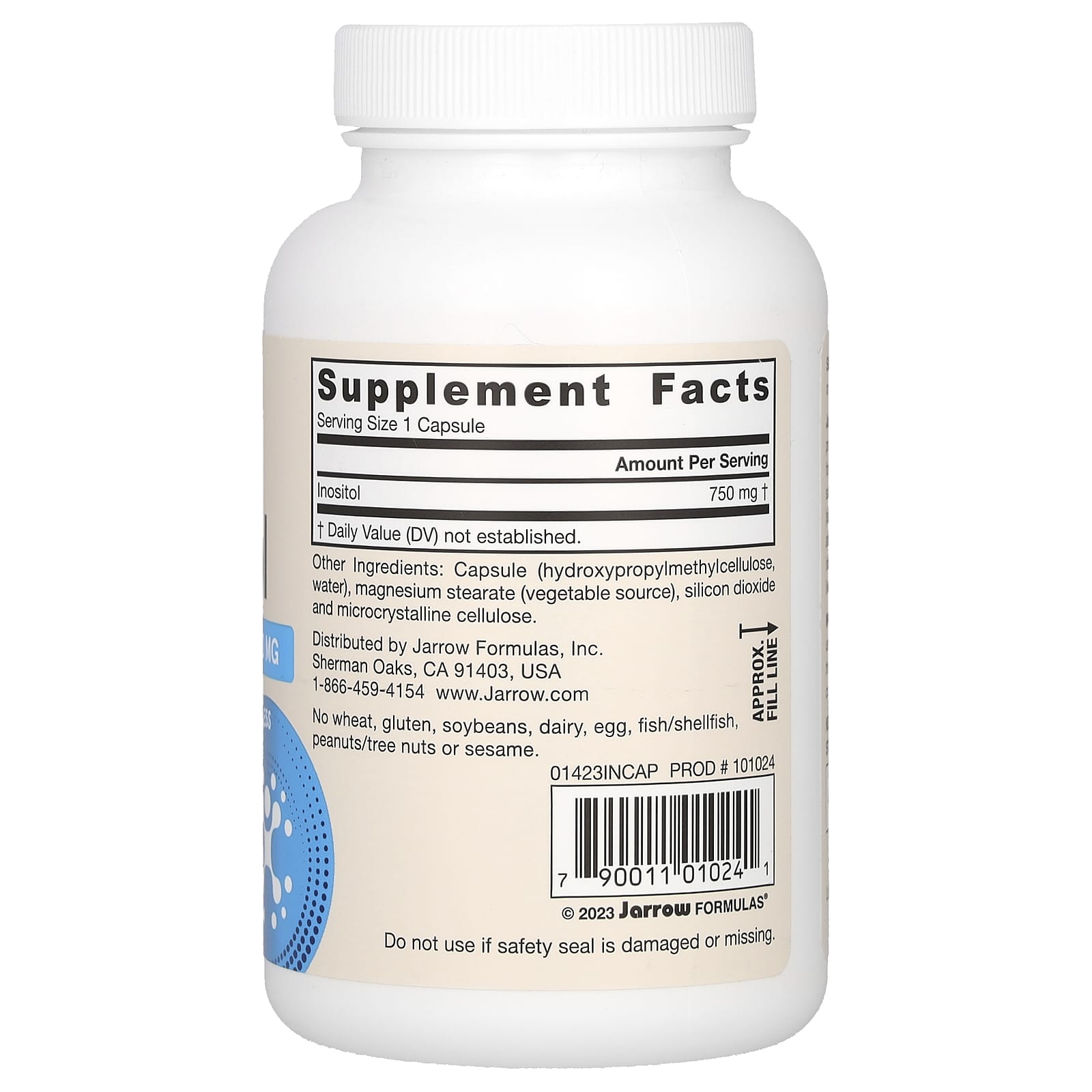 Jarrow Formulas Vegan Inositol 750mg - 100 Veggie Capsules - Image 2