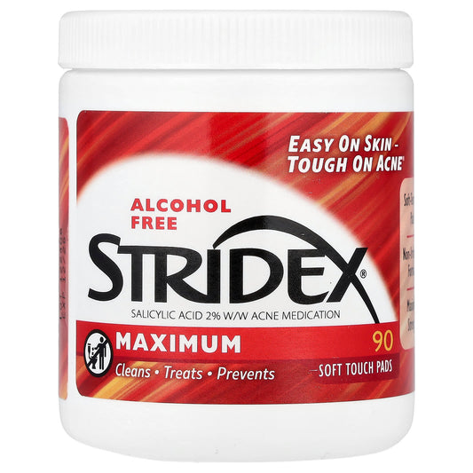 Stridex, Maximum, Alcohol Free, 90 Soft Touch Pads - Image 1