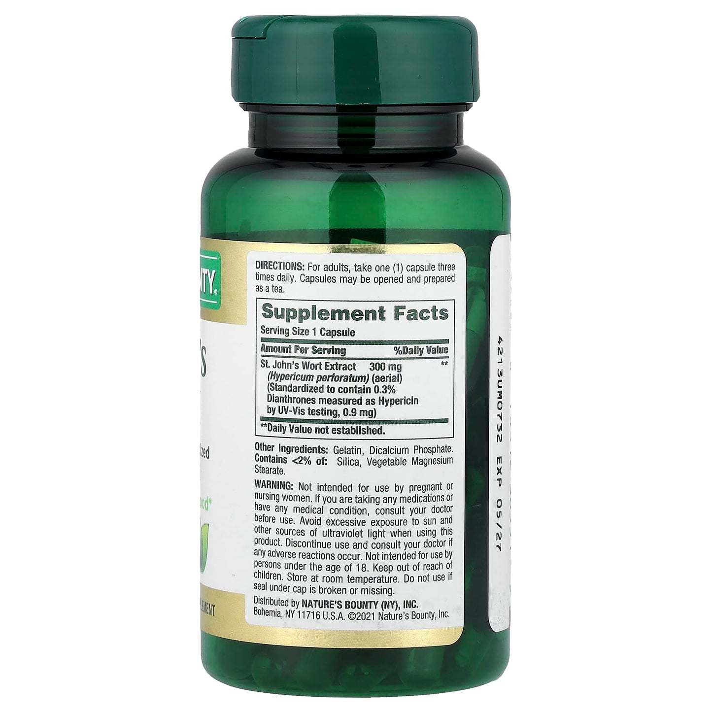 Nature's Bounty, St. John's Wort, 300 mg, 100 Capsules - Image 2