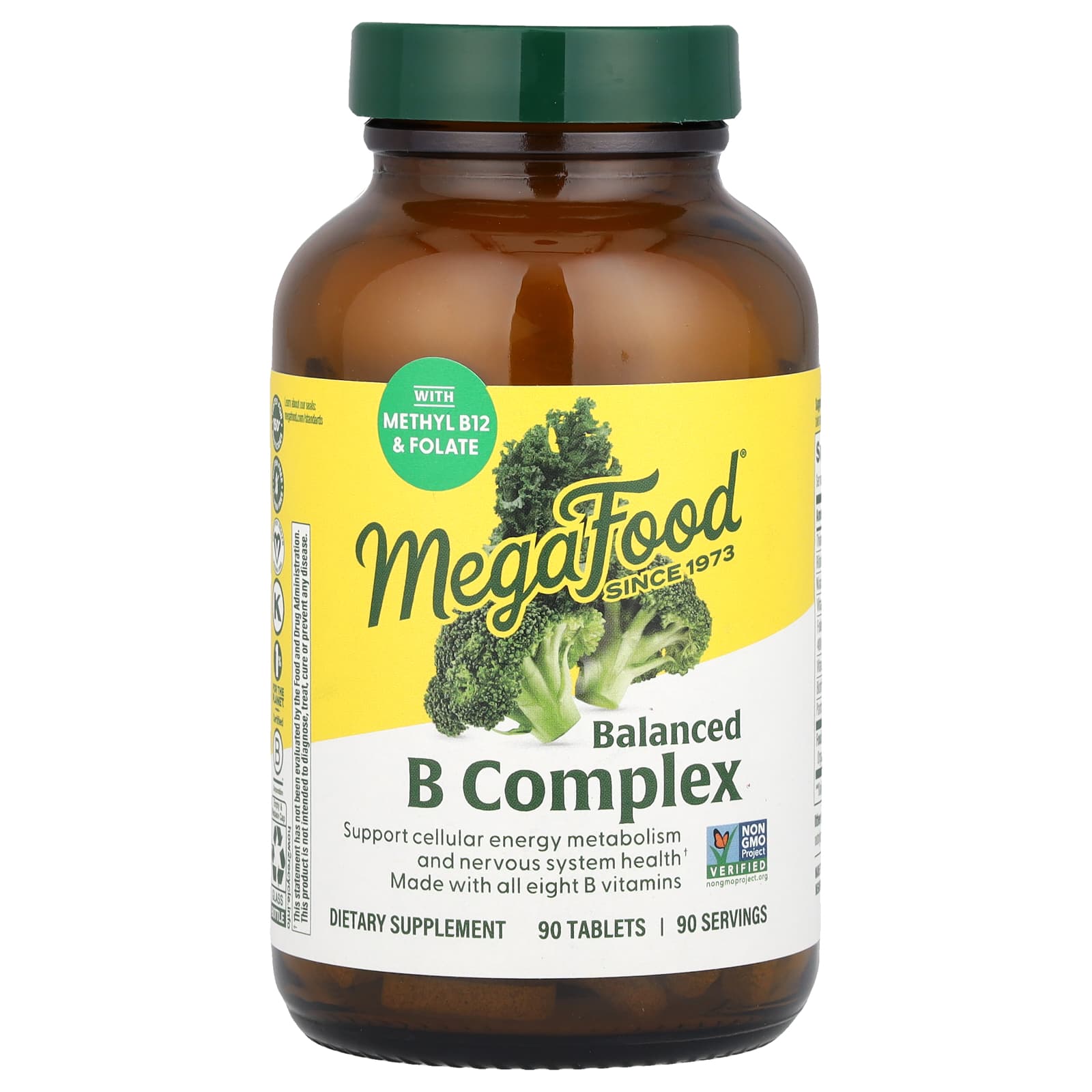 MegaFood, Balanced B Complex, 90 Tablets - Image 1
