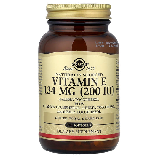 Solgar, Vitamin E, Naturally Sourced, 100 Softgels - Image 1