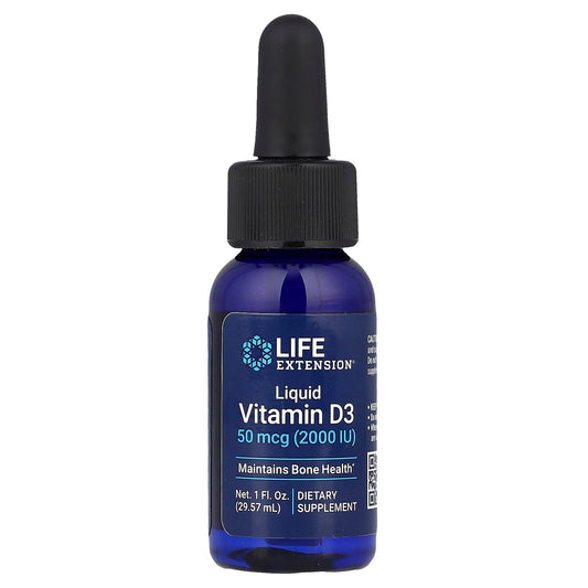 Life Extension, Liquid Vitamin D3, 50 mcg (2,000 IU), 1 fl oz (29.57 ml) - Image 1