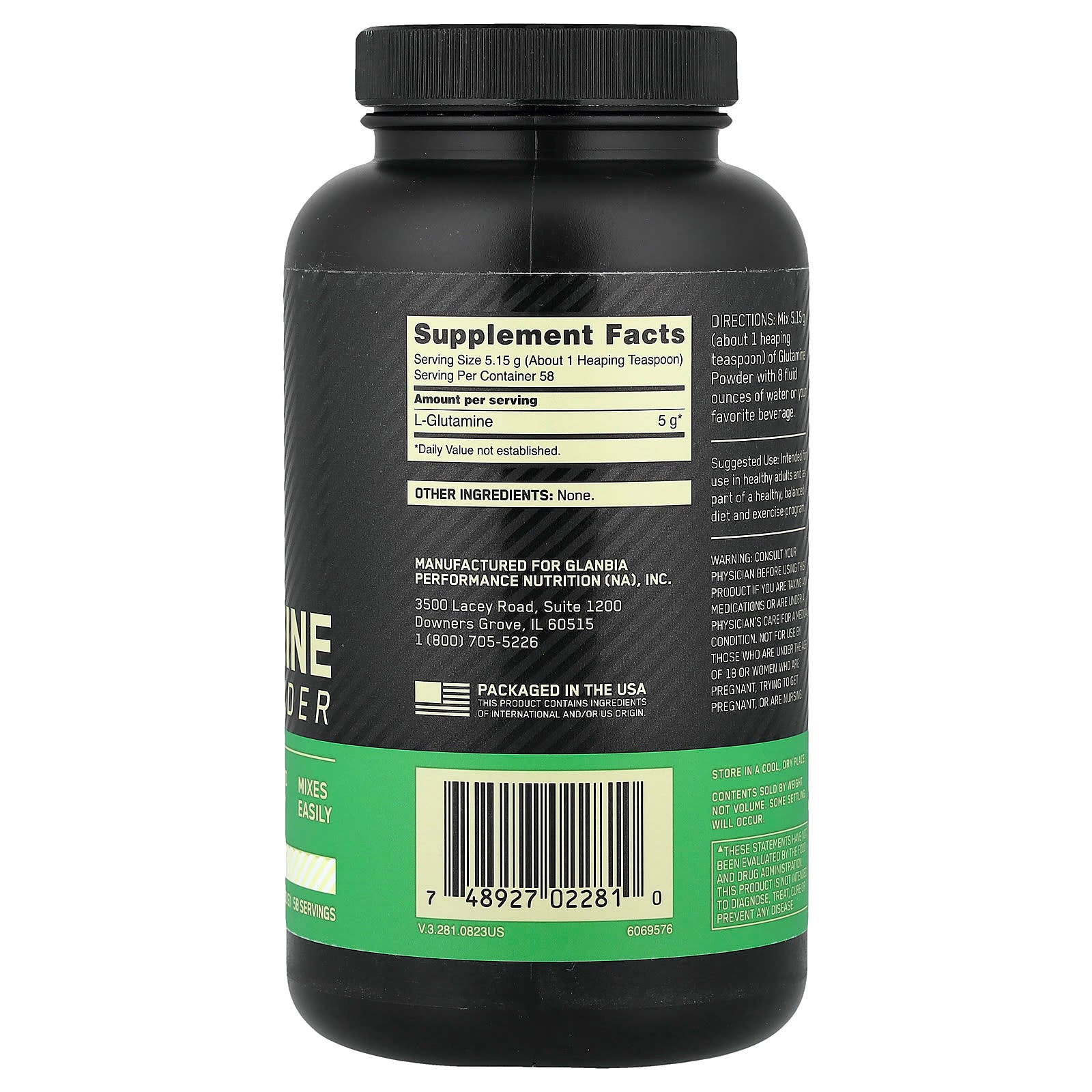 Optimum Nutrition, Glutamine Powder, Unflavored, 10.58 oz (300 g) - Image 2