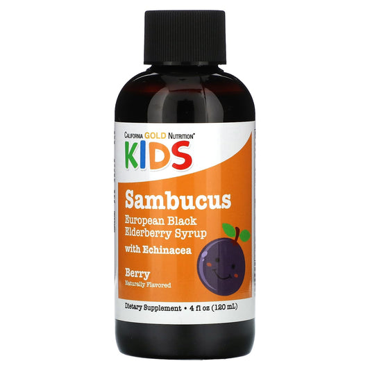 California Gold Nutrition Kids Elderberry Syrup 4oz | Immune Support - Image 1