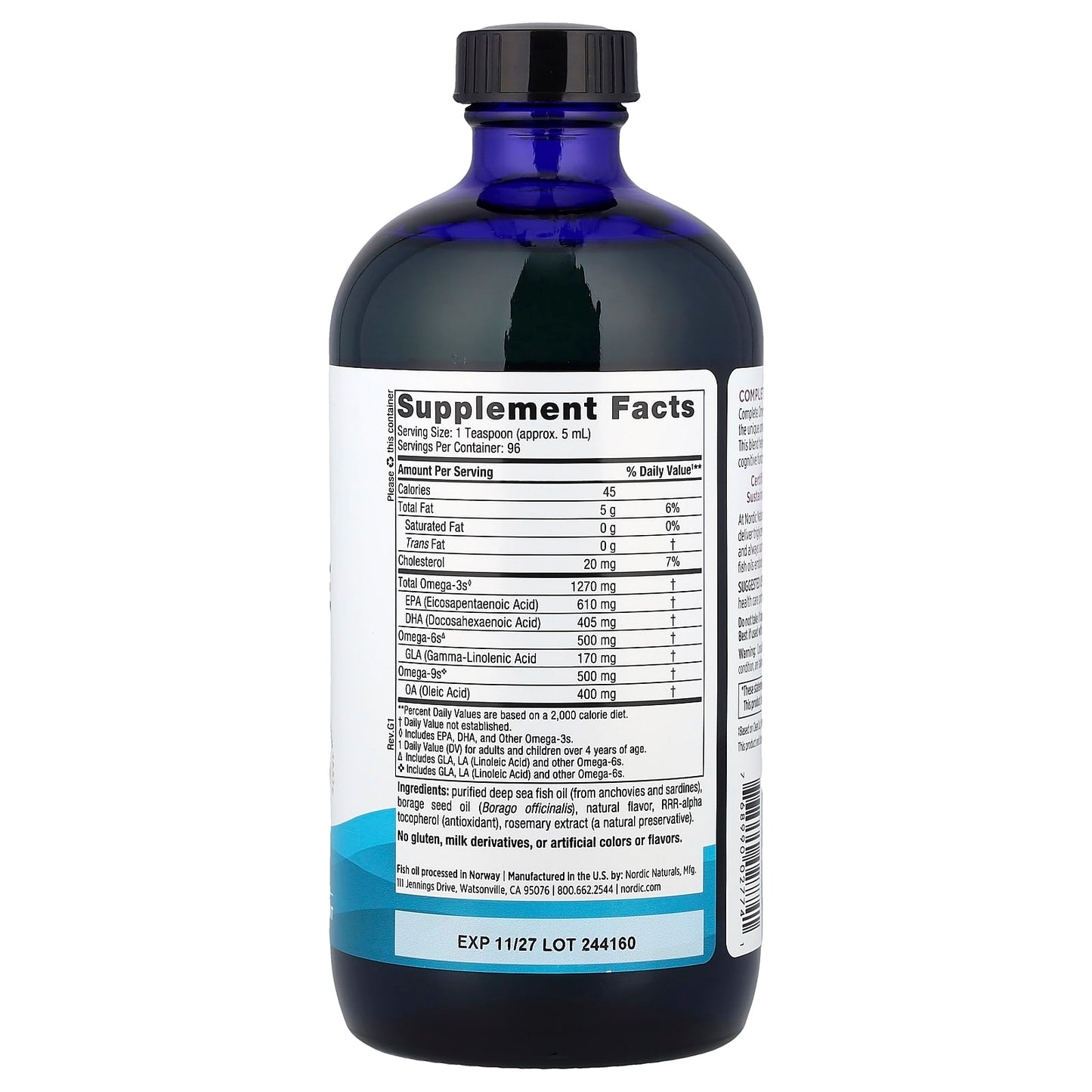 Nordic Naturals, Complete Omega™, Lemon, 16 fl oz (473 ml) - Image 2
