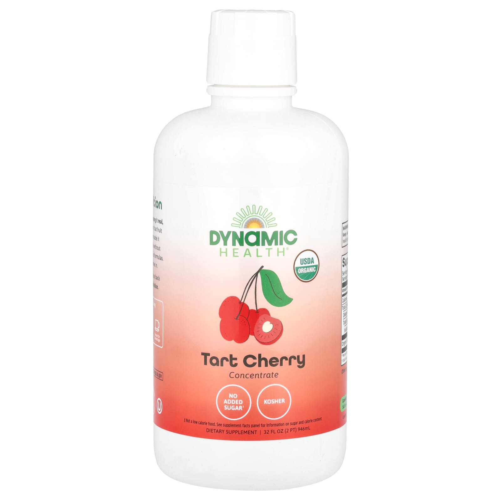 USDA Organic Tart Cherry Concentrate - 32 fl oz (946 ml) by Dynamic Health - Image 1