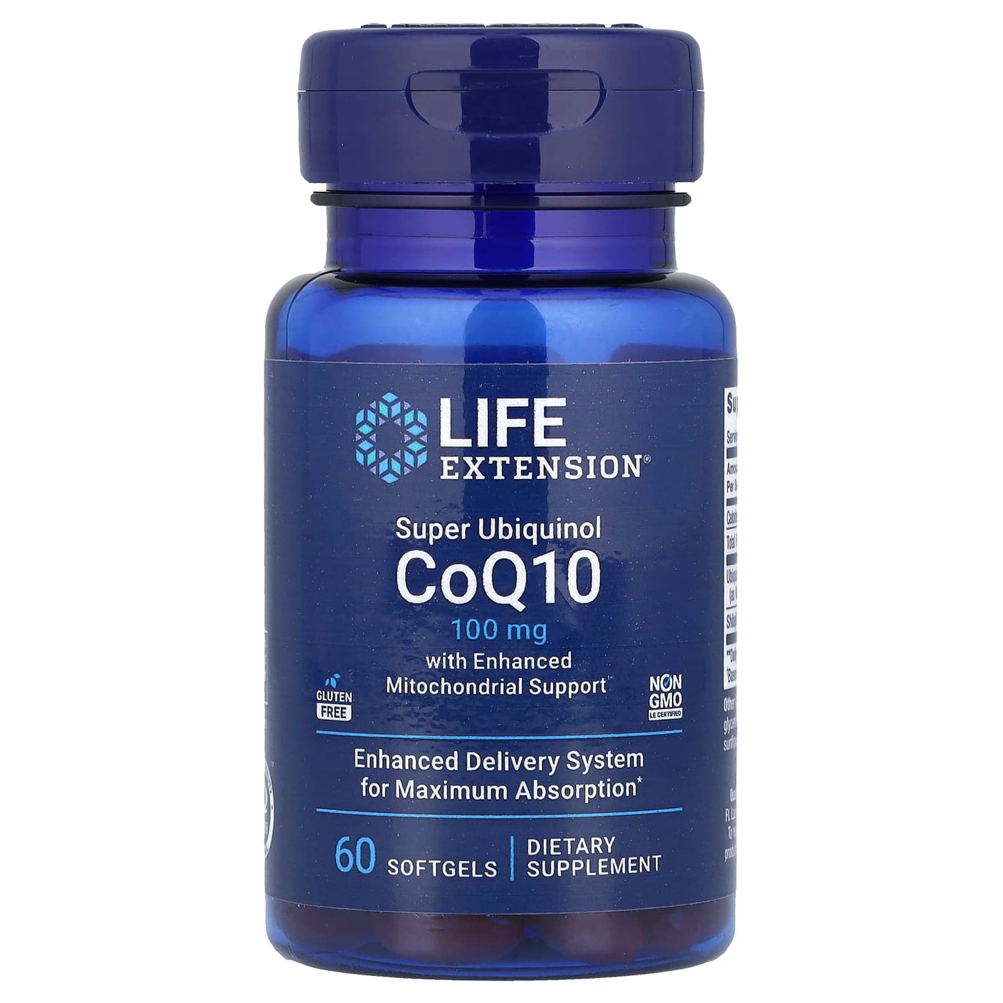 Life Extension, Super Ubiquinol CoQ10 with Enhanced Mitochondrial Support, 100 mg, 60 Softgels - Image 1