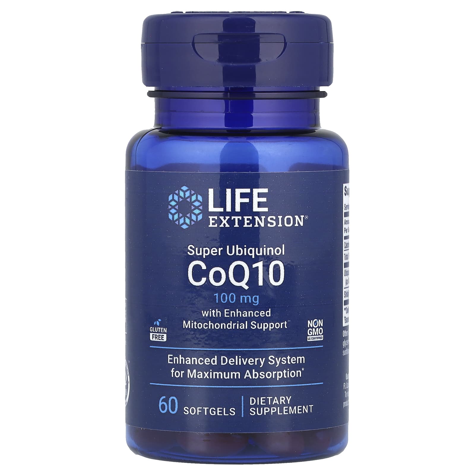 Life Extension, Super Ubiquinol CoQ10 with Enhanced Mitochondrial Support, 100 mg, 60 Softgels - Image 1