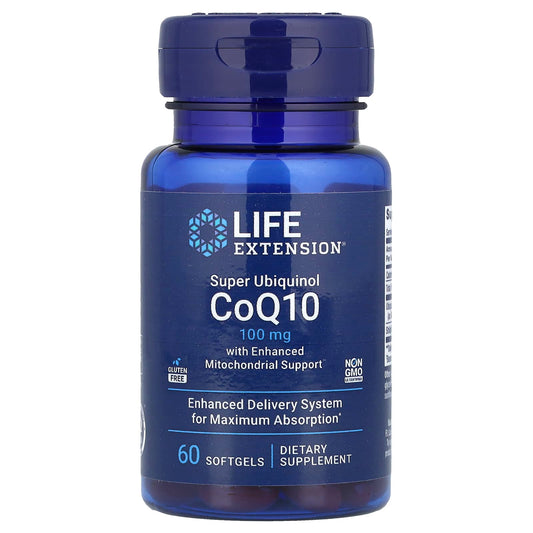 Life Extension, Super Ubiquinol CoQ10 with Enhanced Mitochondrial Support, 100 mg, 60 Softgels - Image 1