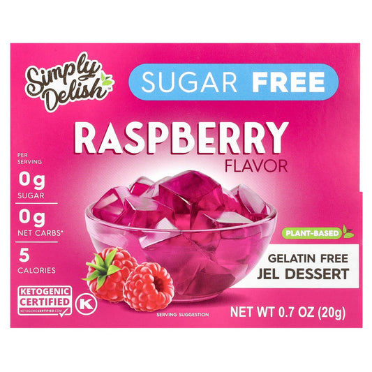Natural Simply Delish, Gelatin Free Jel Dessert, Sugar Free, Raspberry, 0.7 oz (20 g) - Image 1