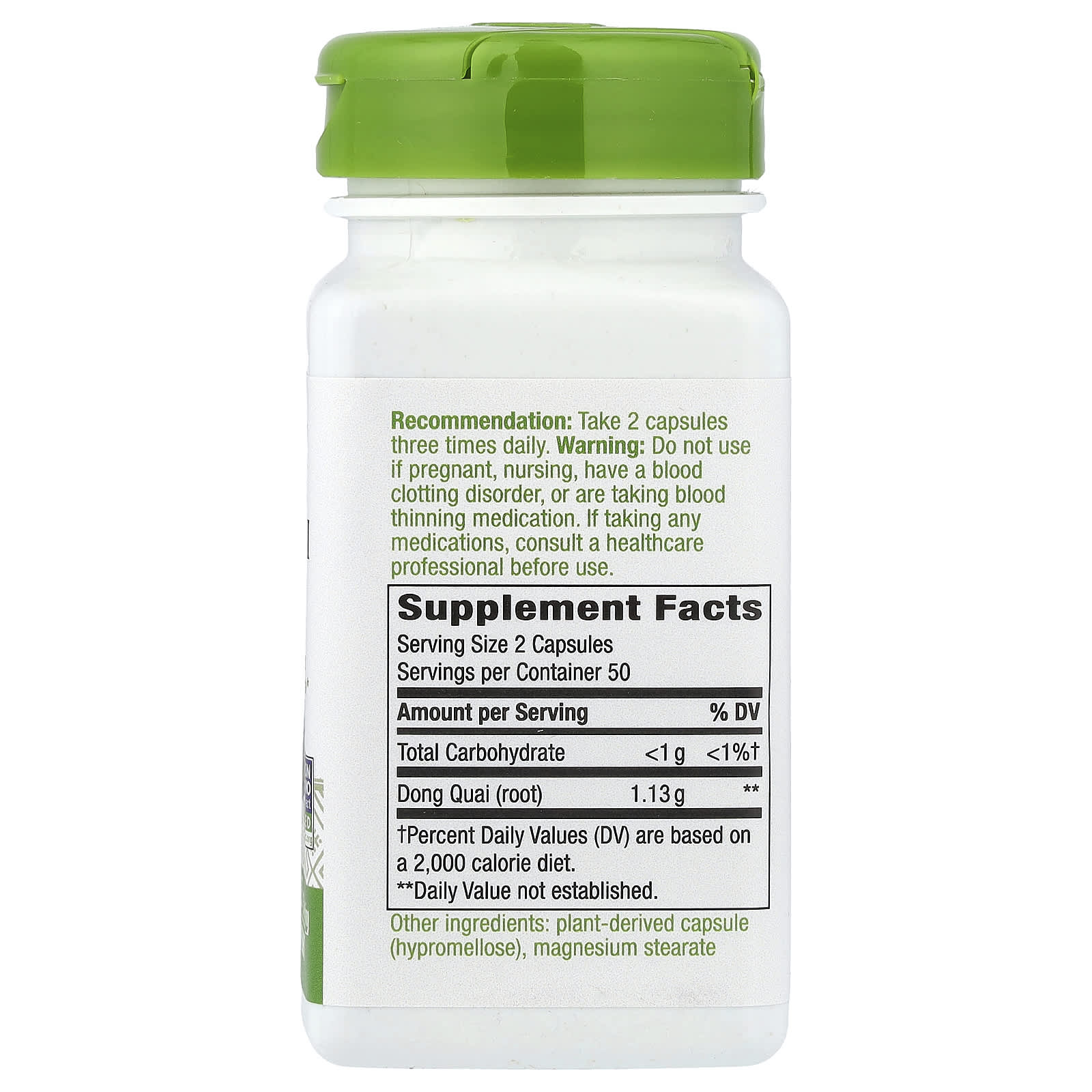 Nature's Way, Dong Quai Root, 100 Vegan Capsules (565 mg per Capsule) - Image 2