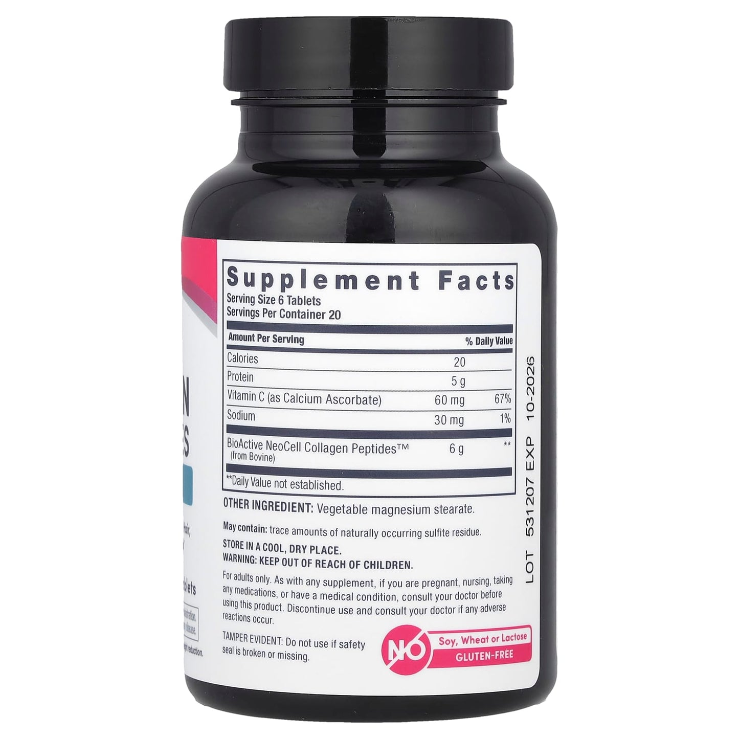 NeoCell, Grassfed Collagen Peptides + Vitamin C, 120 Tablets - Image 2