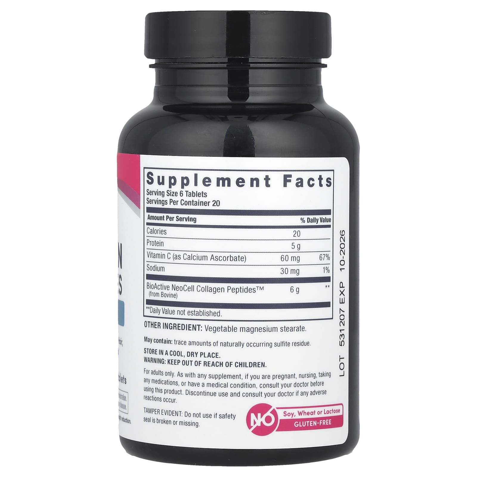 NeoCell, Grassfed Collagen Peptides + Vitamin C, 120 Tablets - Image 2