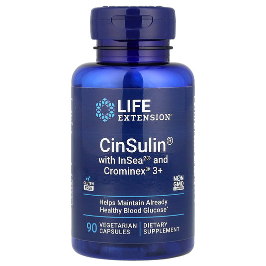 Life Extension, CinSulin® with InSea®2 and Crominex® 3+, 90 Vegetarian Capsules - Image 1