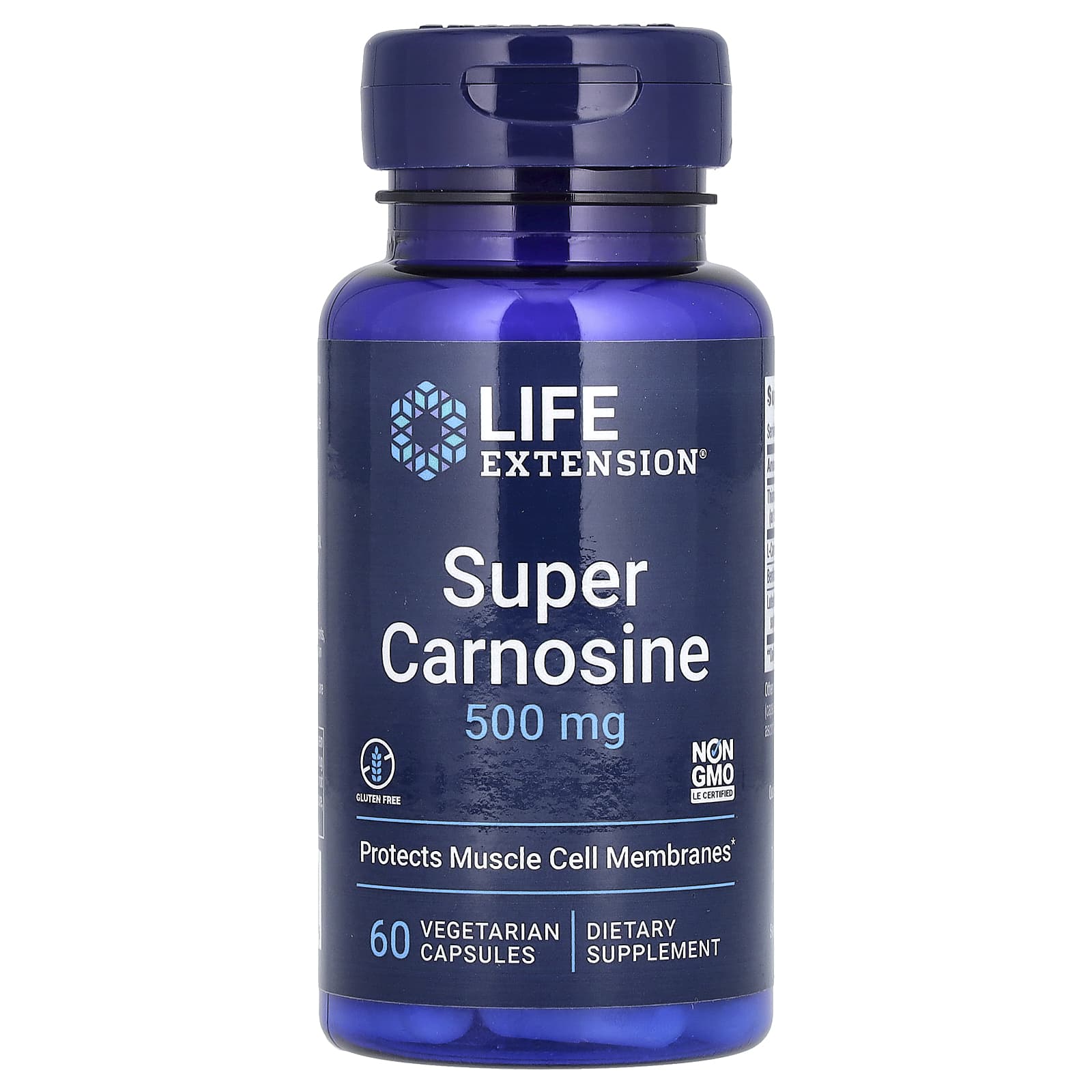 Life Extension, Super Carnosine, 500 mg, 60 Vegetarian Capsules - Image 1