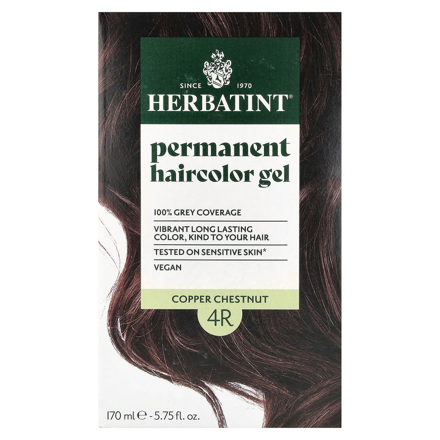Herbatint Permanent Haircolor Gel, Copper Chestnut, Vegan, Ammonia-Free - Image 1