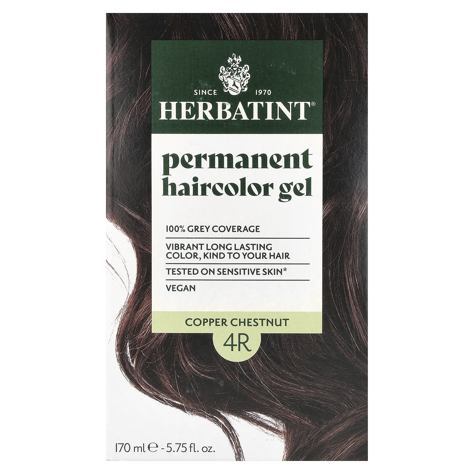 Herbatint Permanent Haircolor Gel, Copper Chestnut, Vegan, Ammonia-Free - Image 1