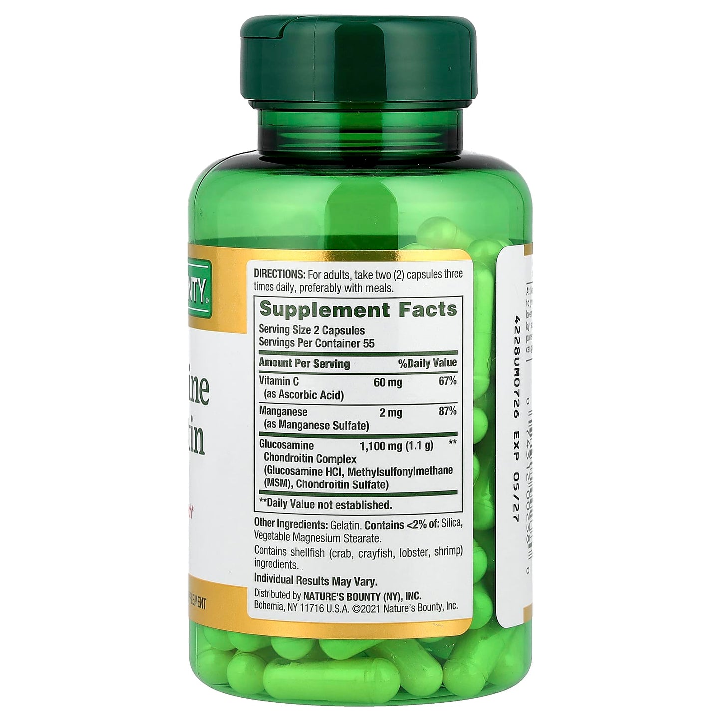 Nature's Bounty, Glucosamine Chondroitin, 110 Capsules - Image 2