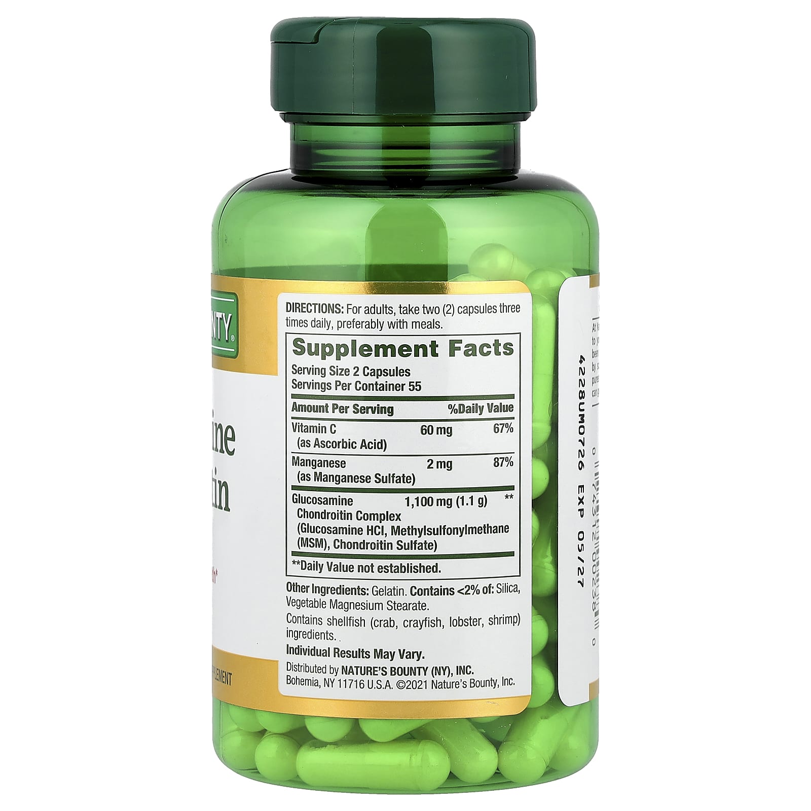 Nature's Bounty, Glucosamine Chondroitin, 110 Capsules - Image 2