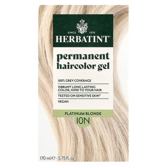 Herbatint Permanent Haircolor Gel 10N Platinum Blonde - Image 1