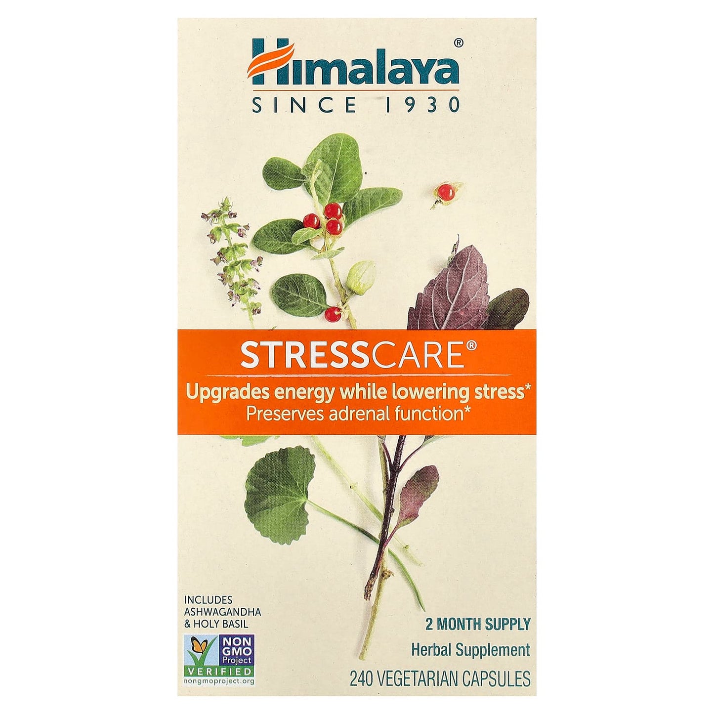 Himalaya StressCare, 240 Capsules - Ashwagandha &amp; Holy Basil Supplement - Image 1