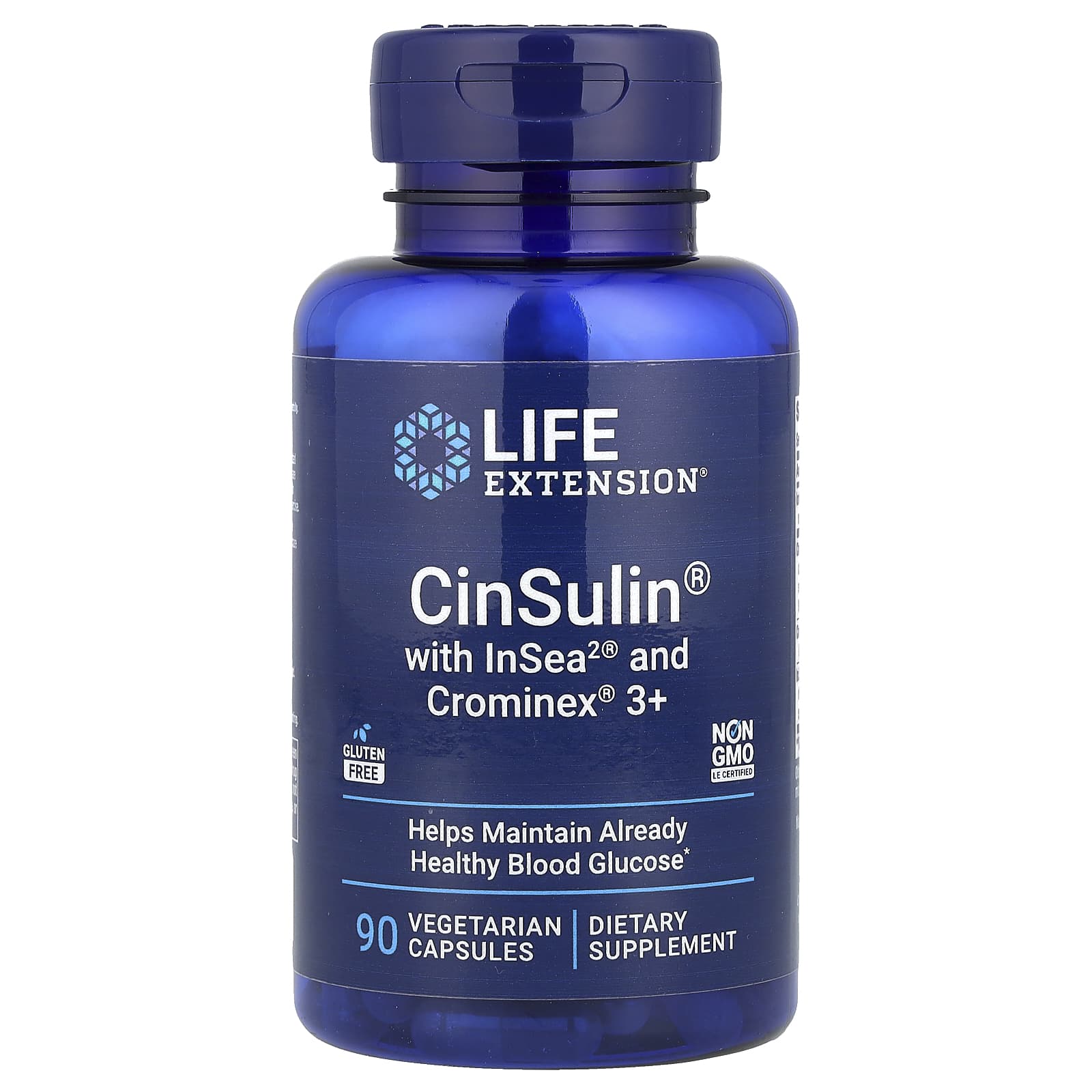 Life Extension, CinSulin® with InSea®2 and Crominex® 3+, 90 Vegetarian Capsules - Image 1