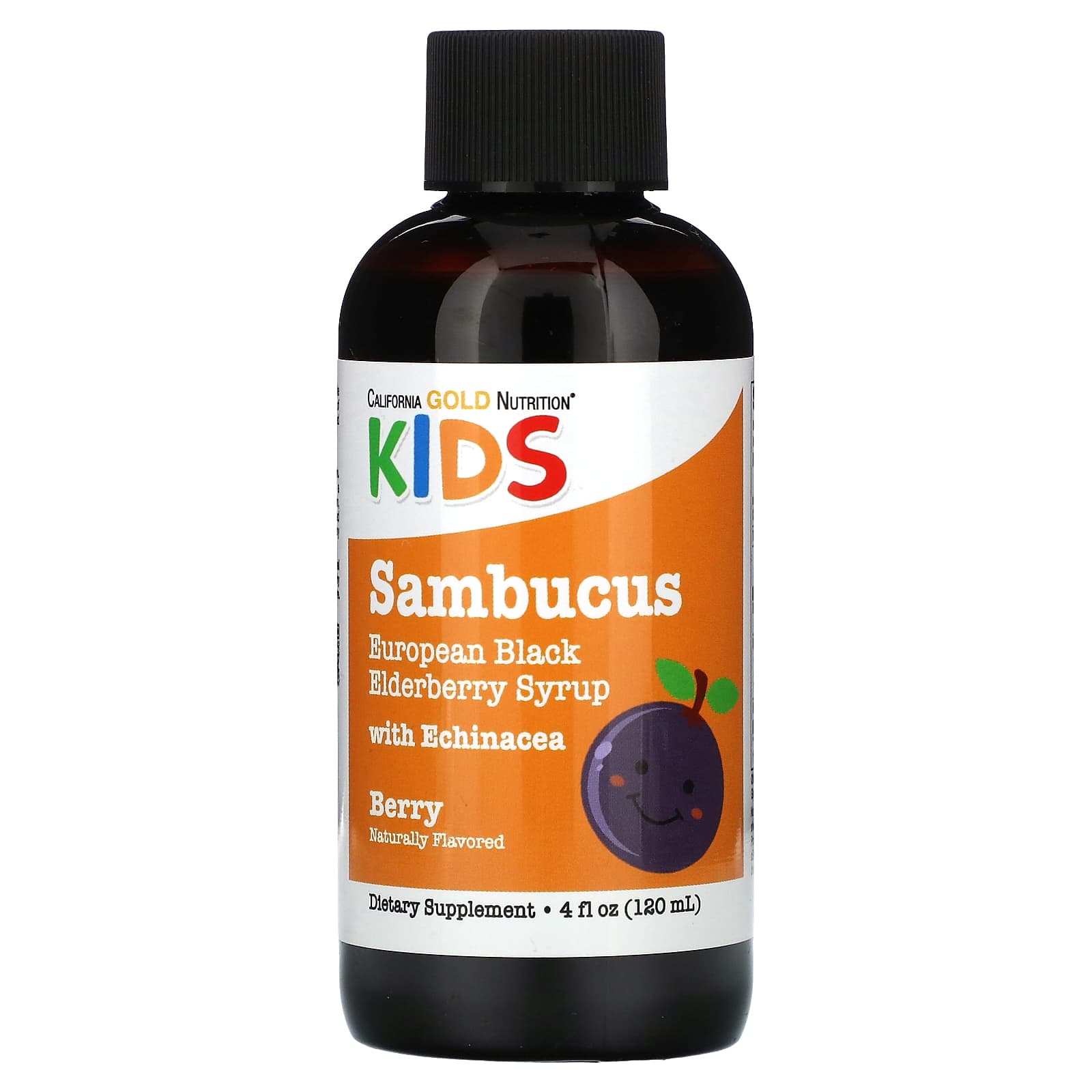California Gold Nutrition Kids Elderberry Syrup 4oz | Immune Support - Image 1