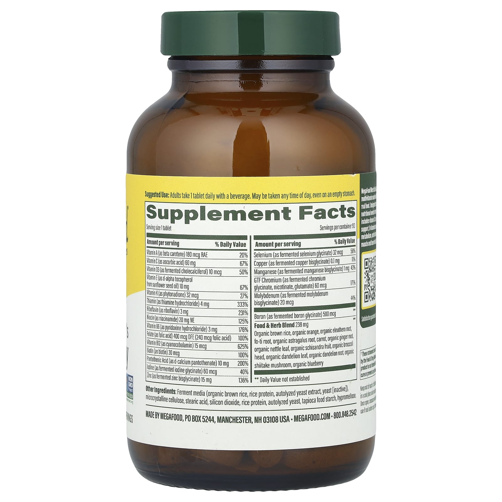 MegaFood, Men's One Daily Multivitamin, 90 Tablets - Image 2