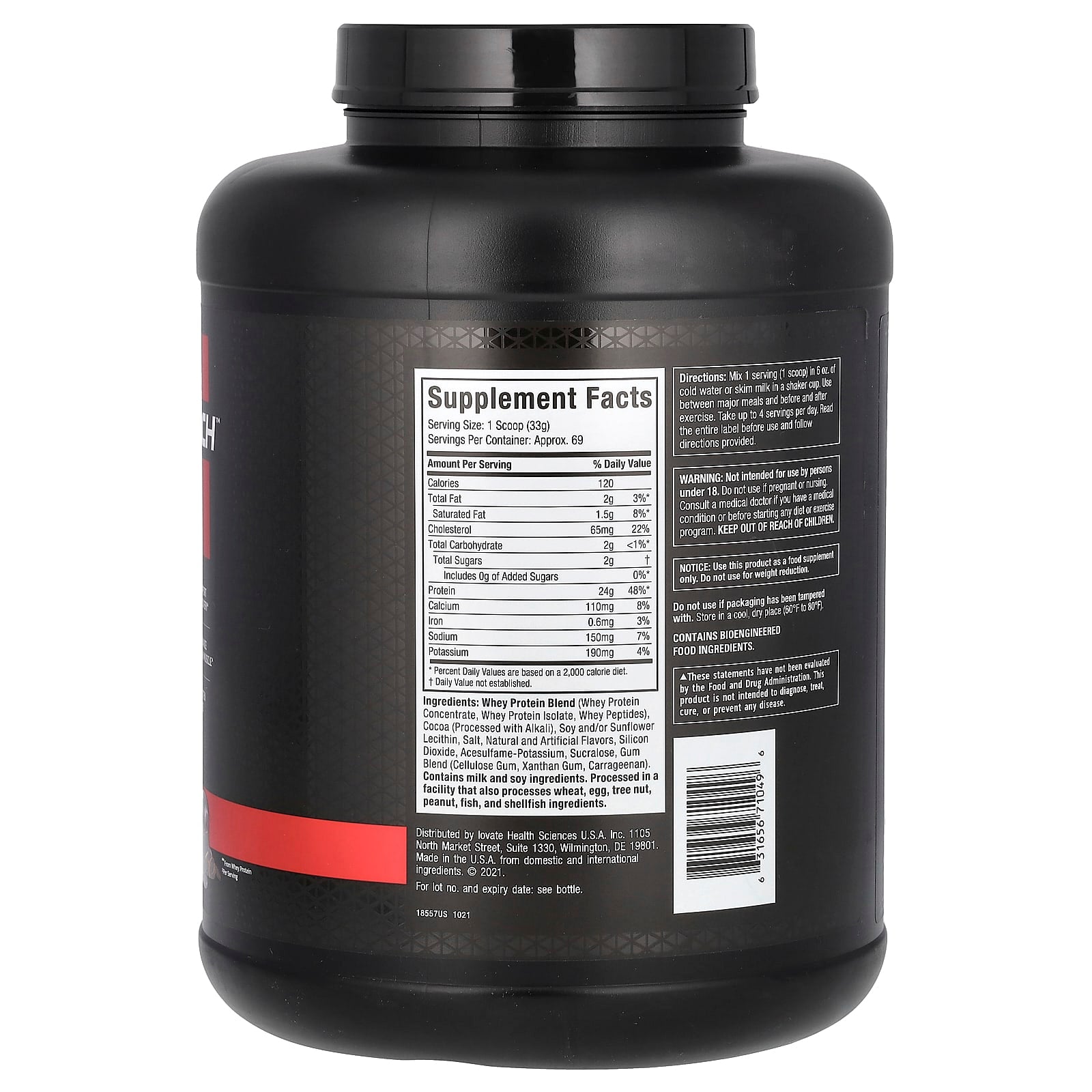 MuscleTech, Nitro-Tech® 100% Whey Gold, Double Rich Chocolate, 5 lbs (2.27 kg) - Image 2