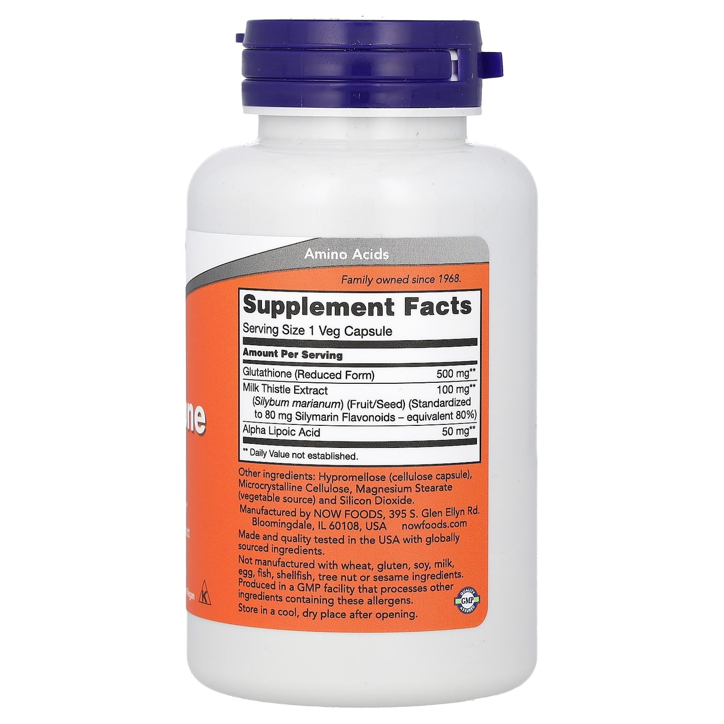 NOW Foods, Glutathione, 500 mg, 60 Veg Capsules - Image 2