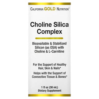 California Gold Nutrition Choline Silica Complex for Healthy Hair, Skin, & Nails