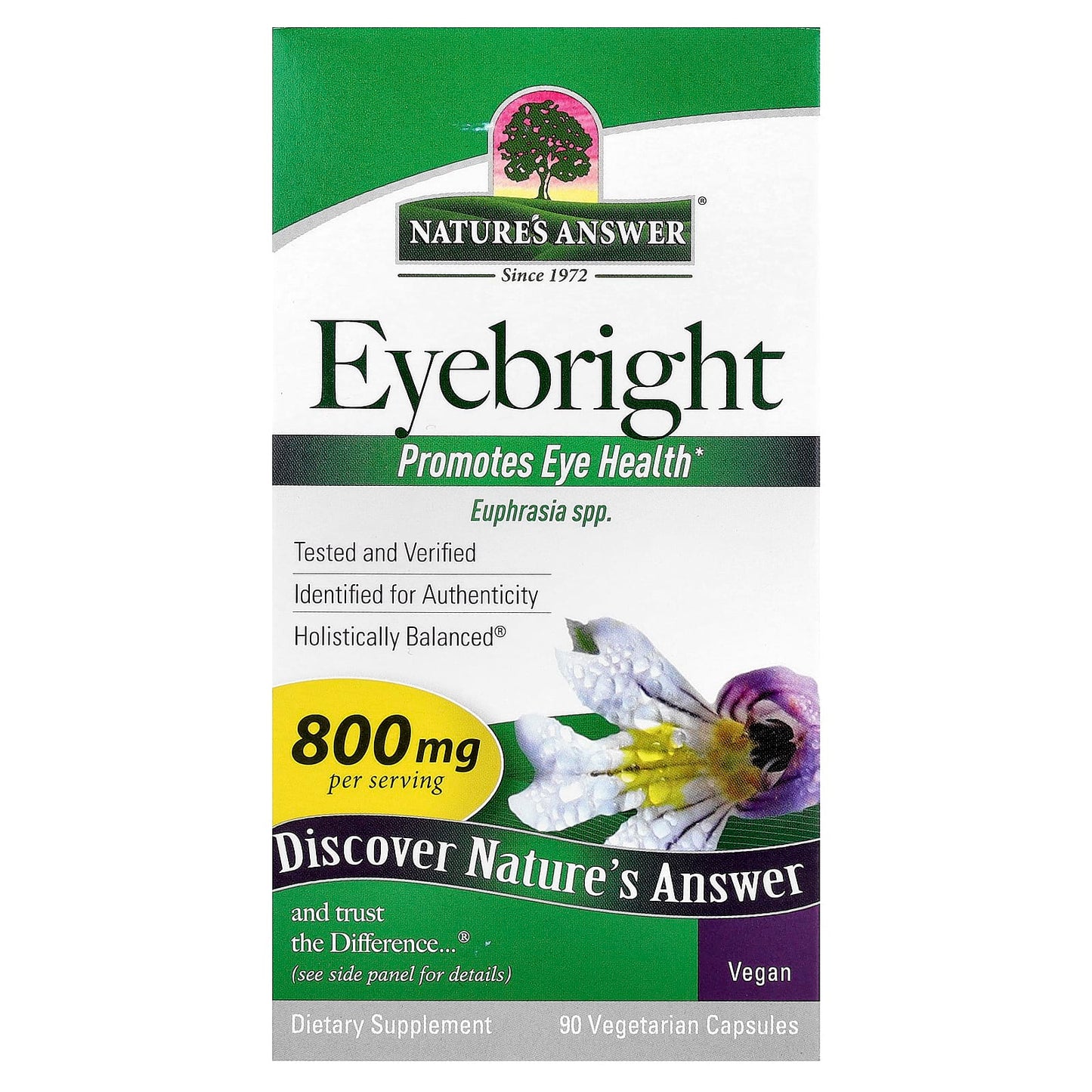 Nature's Answer, Eyebright, 90 Vegetarian Capsules (400 mg per Capsule) - Image 1