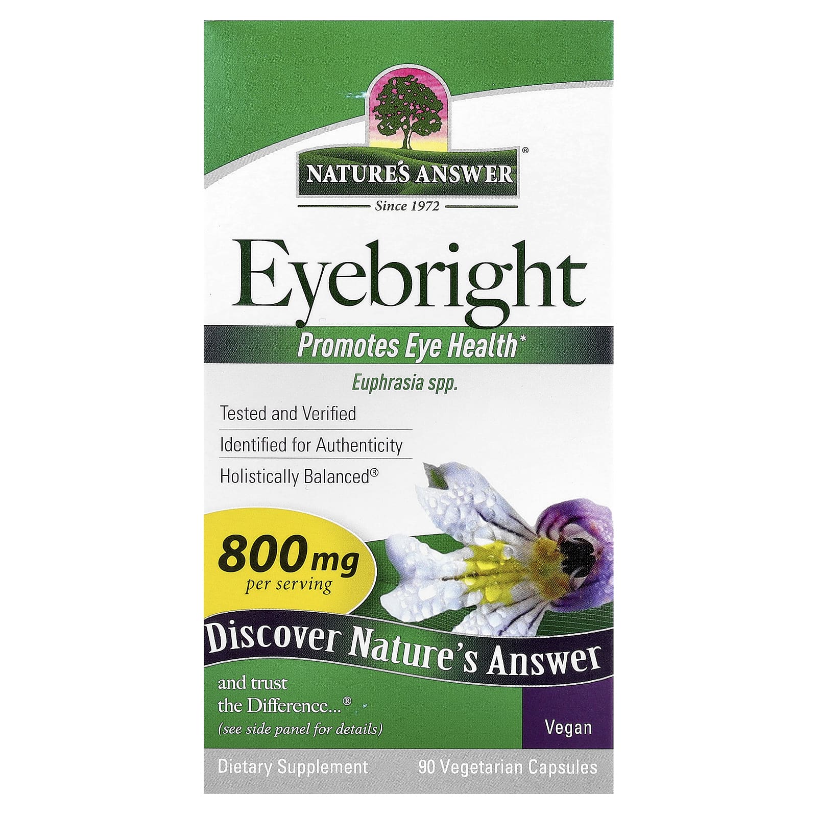 Nature's Answer, Eyebright, 90 Vegetarian Capsules (400 mg per Capsule) - Image 1