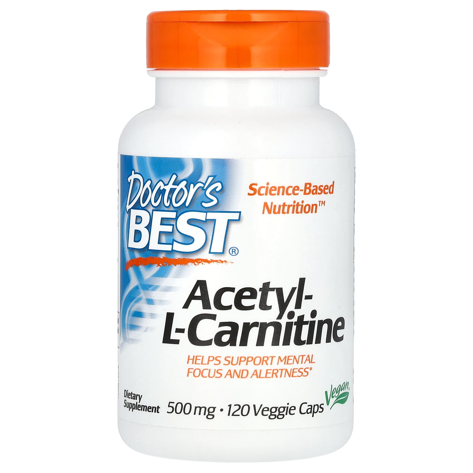 Boost Mental Focus with Doctor's Best Acetyl-L-Carnitine, 500mg, 120 Veggie Caps - Image 1